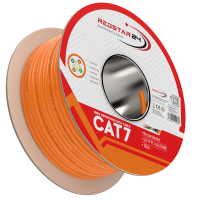 CAT7 Netzwerkkabel Verlegekabel Kupfer Spule Halogenfrei 100m Abisolierer orange