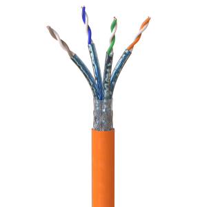 Cat.7 Netzwerkkabel Verlegekabel 1000 MHz S/FTP 100 m Abrollbox PIMF Orange