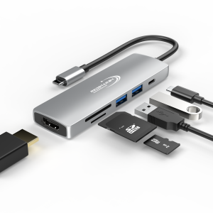 USB C Hub 6 in 1 Adapter HDMI 4K USB 3.0 Micro SD...