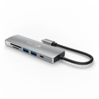 USB C Hub 6 in 1 Adapter HDMI 4K USB 3.0 Micro SD für TV Macbook Laptop Samsung