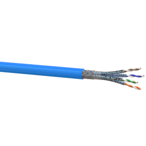 Cat.8 Netzwerkkabel Verlegekabel 2000 MHz S/FTP 50 m Rolle PIMF Blau