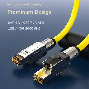 Cat 8 Cat7 Netzwerkstecker RJ45 crimp werkzeuglos AWG22 -24 Stecker Ethernet LAN