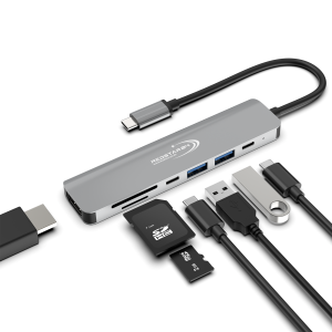 USB C Hub 7 in 1 Adapter HDMI 4K USB 3.0 Micro SD...