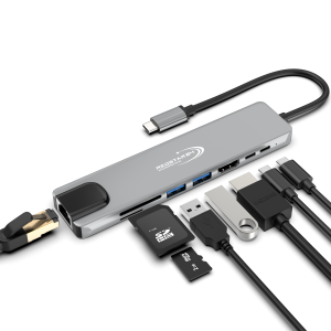 USB C Hub 8 in 1 Adapter HDMI 4K USB 3.0 Micro SD RJ45...