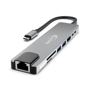 USB C Hub 8 in 1 Adapter HDMI 4K USB 3.0 Micro SD RJ45 Ethernet Netzwerk Macbook