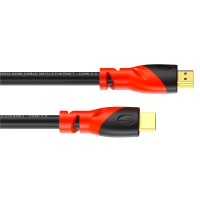 RedStar24 HDMI 2.0 Kabel - 4K Ultra HD, Dolby Atmos, DTS:X, vergoldete Anschlüsse, schwarz rot, 1m Länge