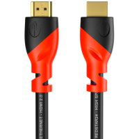 RedStar24 HDMI 2.0 Kabel - 4K Ultra HD, Dolby Atmos, DTS:X, vergoldete Anschlüsse, schwarz rot, 2m Länge