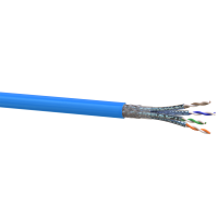 Cat.8 Netzwerkkabel Verlegekabel 2000 MHz S/FTP 30 m Rolle PIMF Blau